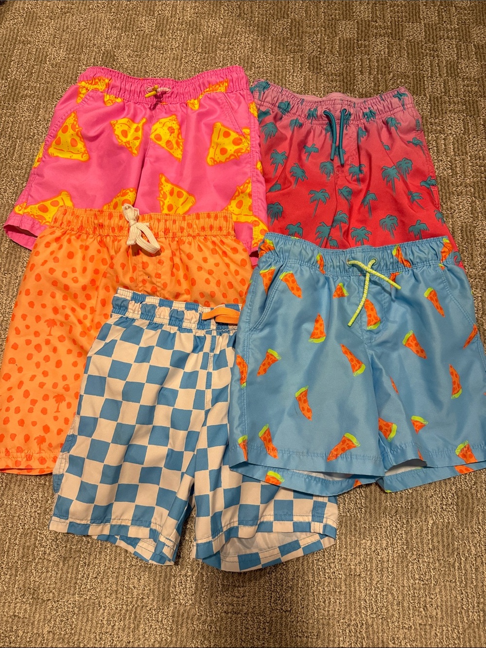 Boys Swim Trunks Cat and Jack Size 6/7 set of 5